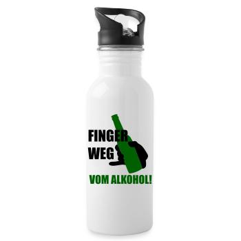 Stay away from alcohol - Water bottle with straw - white - Right