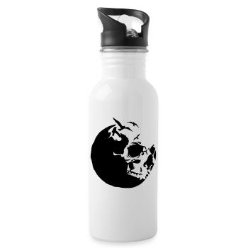 killing moon skull mond - Trinkflasche mit integriertem Trinkhalm - Weiß - Rechts