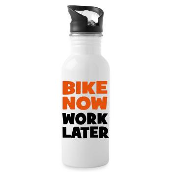 motorcycle - Water bottle with straw - white - Right