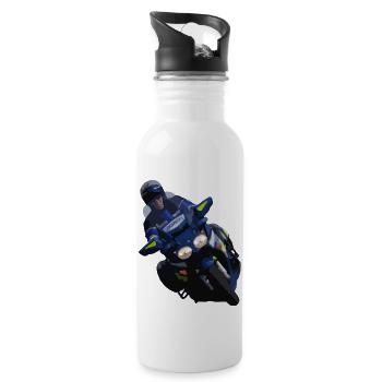 Motard Gendarmerie - Gourde avec paille intégrée - blanc - Droite