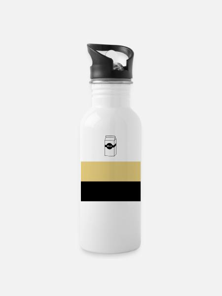 Milchtüte, Milk - Trinkflasche mit integriertem Trinkhalm - Weiß