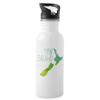 new zealand - Trinkflasche mit integriertem Trinkhalm - Weiß - Rechts