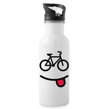 happy bike - Gourde avec paille intégrée - blanc - Droite