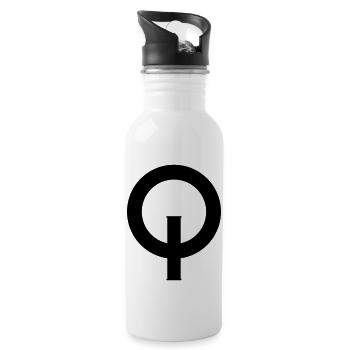 Optimist_Zeichen-svg - Trinkflasche mit integriertem Trinkhalm - Weiß - Rechts