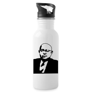 Theodor W. Adorno - Trinkflasche mit integriertem Trinkhalm - Weiß - Rechts