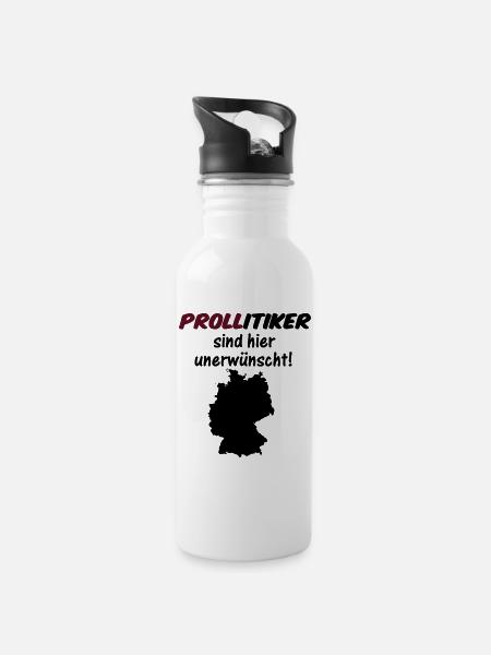 PROLLitiker Politik Politiker Wahl Partei Geschenk - Trinkflasche mit integriertem Trinkhalm - Weiß