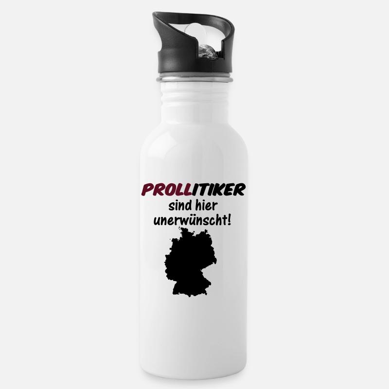PROLLitiker Politik Politiker Wahl Partei Geschenk - Trinkflasche mit integriertem Trinkhalm - Weiß