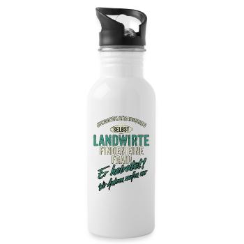 JGA Team - Landwirt - finden eine Frau - heiratet - Trinkflasche mit integriertem Trinkhalm - Weiß - Rechts