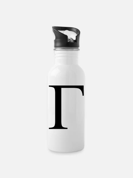 gamma greek - Water bottle with straw - white