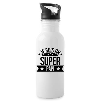je suis un super papi - Gourde avec paille intégrée - blanc - Droite