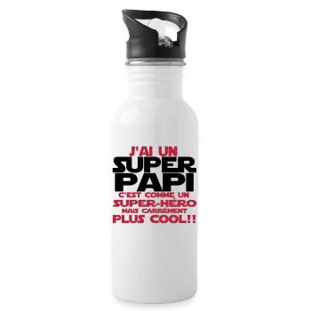 j'ai un super papi - Gourde avec paille intégrée - blanc - Droite