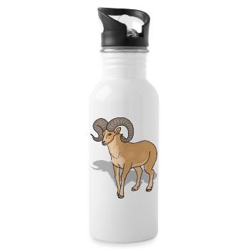 sheep162 - Trinkflasche mit integriertem Trinkhalm - Weiß - Rechts