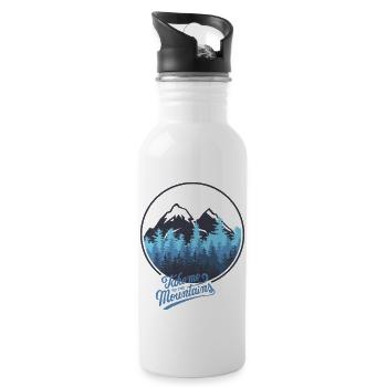 Take me to the mountains - mountain - Water bottle with straw - white - Right