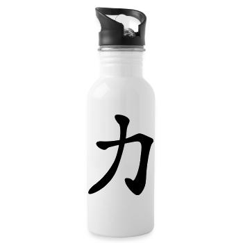 chinese_sign_strength_1c - Gourde avec paille intégrée - blanc - Droite