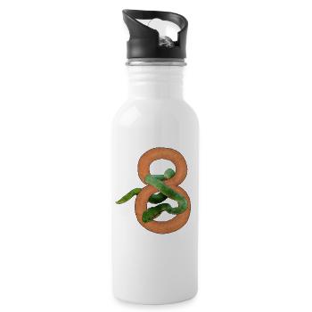 8 Geburtstag.png - Trinkflasche mit integriertem Trinkhalm - Weiß - Rechts