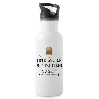 lustige Sprüche - Trinkflasche mit integriertem Trinkhalm - Weiß - Rechts