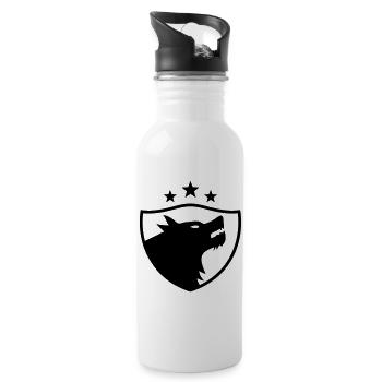 Wolf - Trinkflasche mit integriertem Trinkhalm - Weiß - Rechts