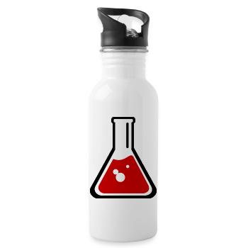 reagenzglas flask tube experiment chemistry chemie - Trinkflasche mit integriertem Trinkhalm - Weiß - Rechts
