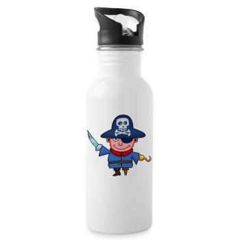 Pirate Captain - Water bottle with straw - white - Right