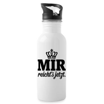 Mir reichts jetzt - Trinkflasche mit integriertem Trinkhalm - Weiß - Rechts