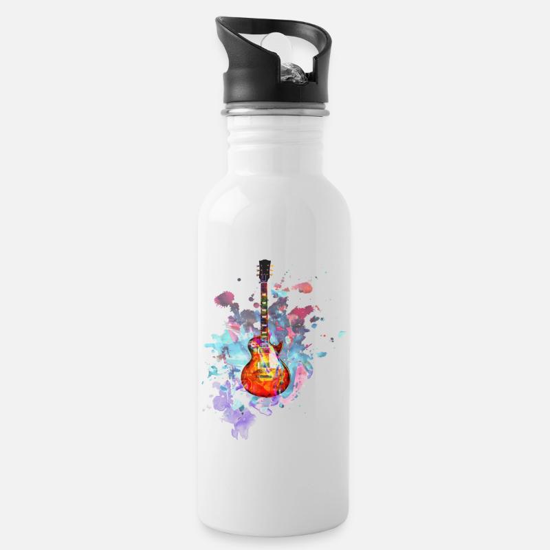 Les Paul Guitar Splash - Water bottle with straw - white