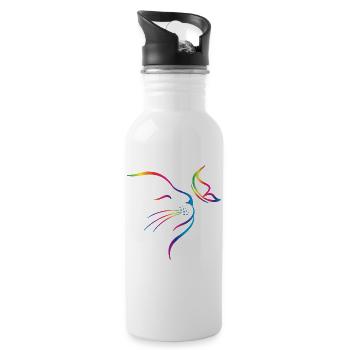 rainbow butterfly cat - Gourde avec paille intégrée - blanc - Droite