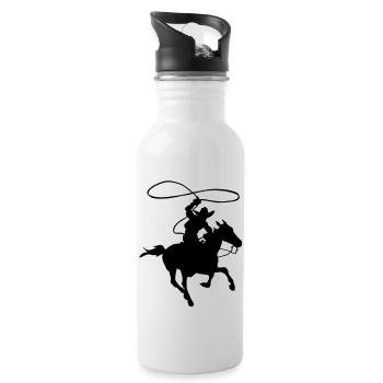 Cowboy - Gourde avec paille intégrée - blanc - Droite