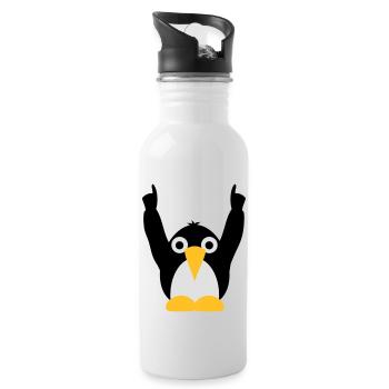 party_pinguine_f3 - Water bottle with straw - white - Right