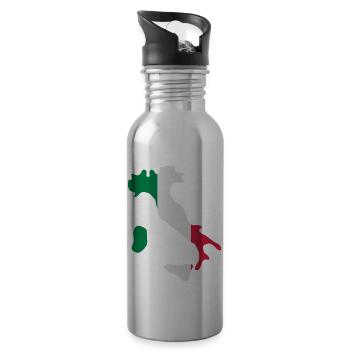 italy - Trinkflasche mit integriertem Trinkhalm - Lightsilver - Rechts