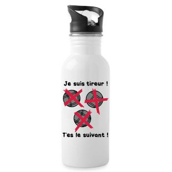 petanque tireur boule suivant2 - Gourde avec paille intégrée - blanc - Droite