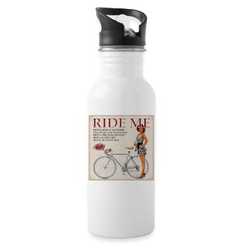Ride Me - faire du vélo - Gourde avec paille intégrée - blanc - Droite