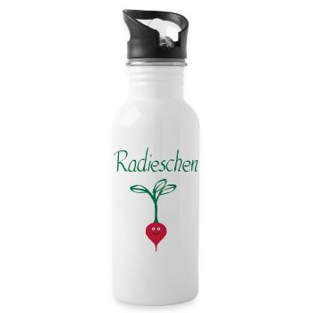 Radieschen 3 - Trinkflasche mit integriertem Trinkhalm - Weiß - Rechts