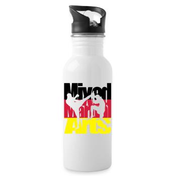 Mixed Martial Arts Deutsch - Trinkflasche mit integriertem Trinkhalm - Weiß - Rechts