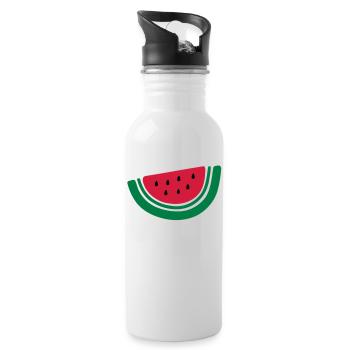 demi pastèque fruits-2 - Gourde avec paille intégrée - blanc - Droite