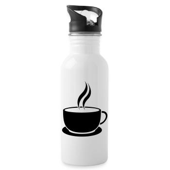 Cafe-Tasse - Trinkflasche mit integriertem Trinkhalm - Weiß - Rechts