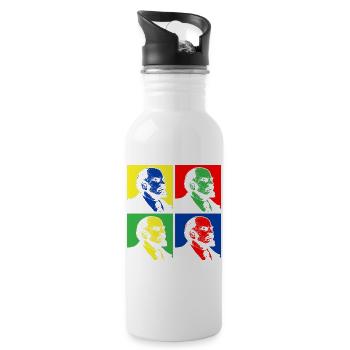 Pop Art Lenin - Water bottle with straw - white - Right