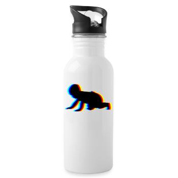 baby krabbeln - Trinkflasche mit integriertem Trinkhalm - Weiß - Rechts