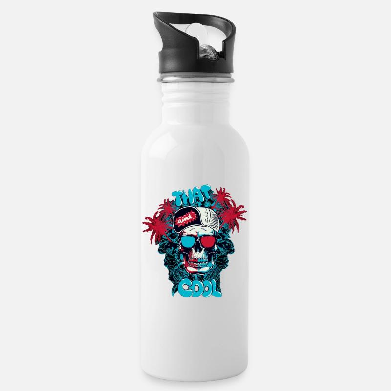 That cool - Trinkflasche mit integriertem Trinkhalm - Weiß