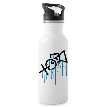 wet drip graffiti controller silhouette cool X vie - Water bottle with straw - white - Right