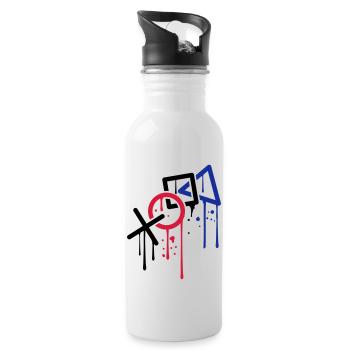 drop graffiti controller silhouette cool x square - Water bottle with straw - white - Right