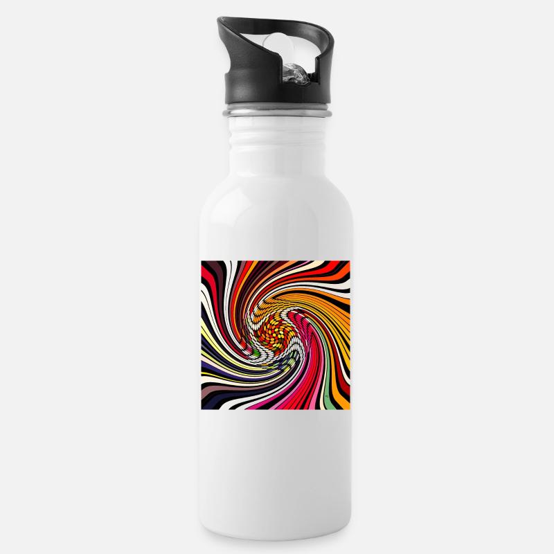 Conception d’art - Gourde avec paille intégrée - blanc