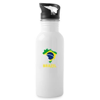 brazil - Trinkflasche mit integriertem Trinkhalm - Weiß - Rechts