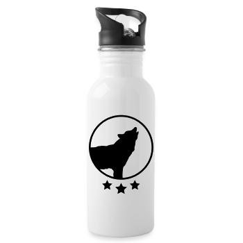 wolf__f1 - Trinkflasche mit integriertem Trinkhalm - Weiß - Rechts