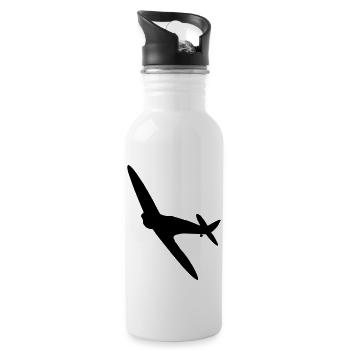 Spitfire Silhouette - Water bottle with straw - white - Right