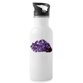Ein Amethyst ist ein ganz besonderer Blickfang - Trinkflasche mit integriertem Trinkhalm - Weiß - Rechts