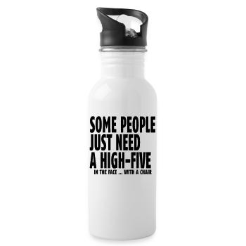 some people need a high five in the face I - Water bottle with straw - white - Right