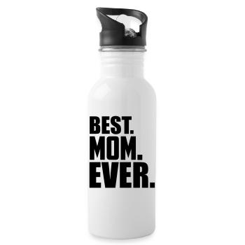 best mom ever - Trinkflasche mit integriertem Trinkhalm - Weiß - Rechts
