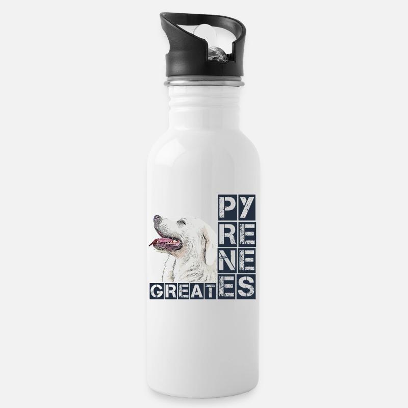 Great Pyrenees Pyrenees Pyrenees Chien chien race - Gourde avec paille intégrée - blanc