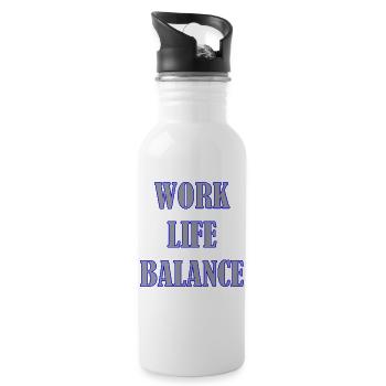 WORK LIFE BALANCE - Water bottle with straw - white - Right