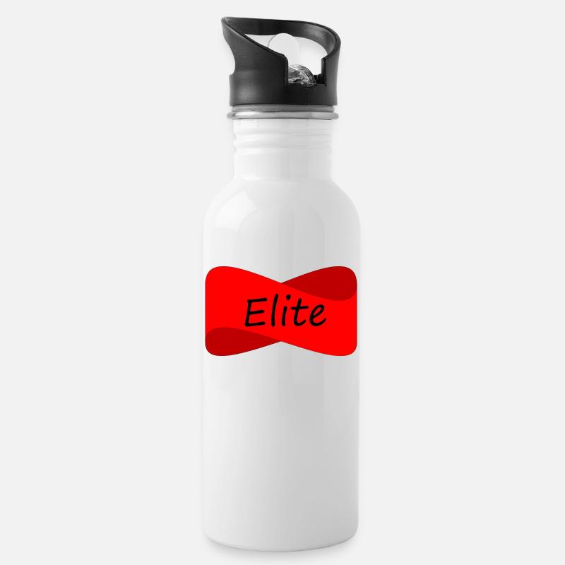 elite - Water bottle with straw - white